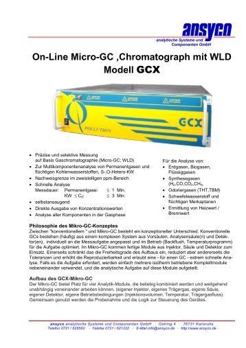 PDF - Datenblatt - ANSYCO Analytische Systeme und ...