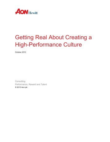 Getting Real About Creating a High-Performance Culture port ... - Aon