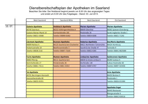 Juli 2013 - Apothekerkammer