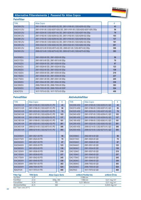 Preisliste 2013