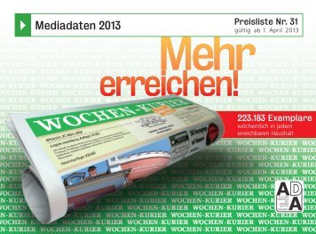 Mediadaten 2013 - Wochen-Kurier