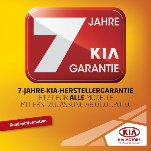 7 Jahre Kia Garantie Kia Motors Europe