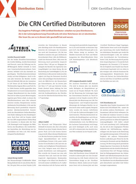 CRN Certified Distributoren - B.Com