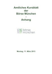 Amtliches Kursblatt der Börse München - Anhang