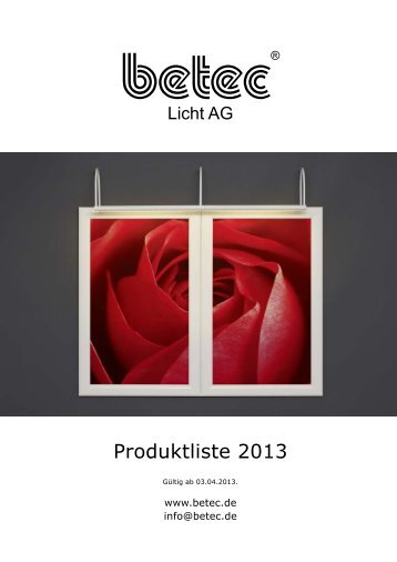 Produktliste Deutsch 2013.indd - Betec Licht AG