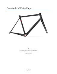 Cervélo RCA White Paper - Cervelo Cycles