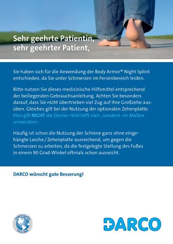Patienteninformation Body Armor ® Night Splint - Darco