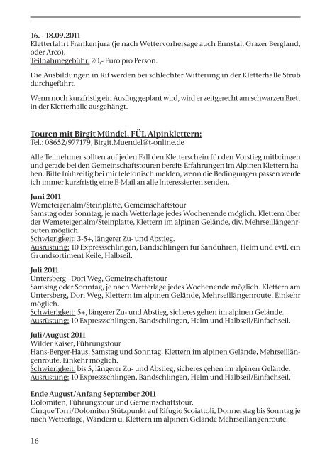 Jahresbericht 2010 - Deutsche Alpenvereinssektion Berchtesgaden