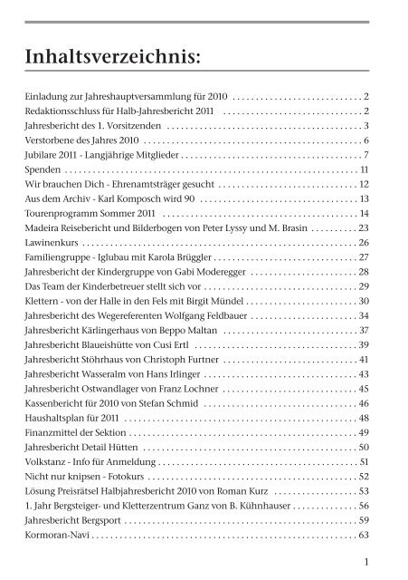 Jahresbericht 2010 - Deutsche Alpenvereinssektion Berchtesgaden