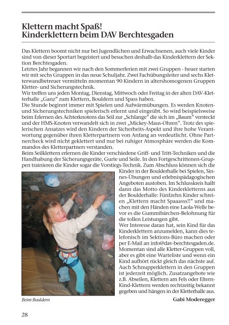 Jahresbericht 2010 - Deutsche Alpenvereinssektion Berchtesgaden