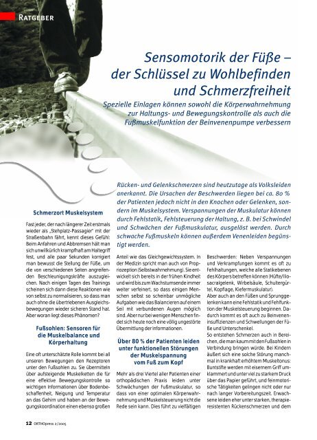 ORTHOpress 2/2005 - Dr. med. Uhli Hinderberger