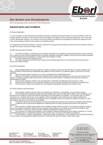 General terms and conditions - Eberl Trocknungsanlagen GmbH