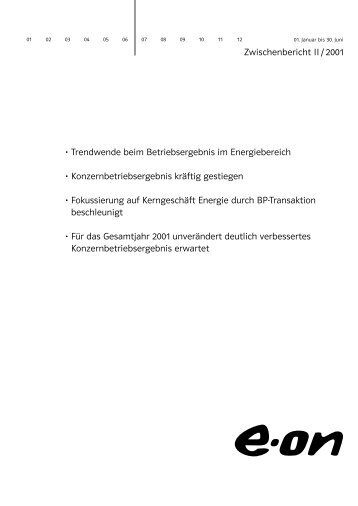 Zwischenbericht II/2001 (PDF, 88 KB) - E.ON AG