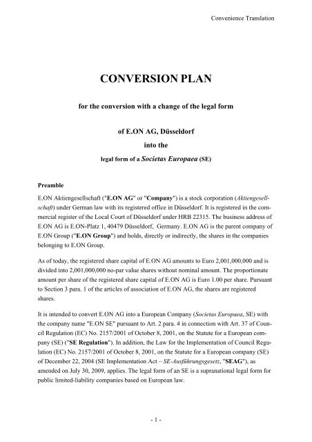 Conversion Plan E On Ag