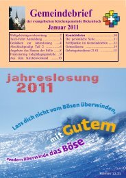 Januar 2011 - Evangelische Kirchengemeinde Bickenbach