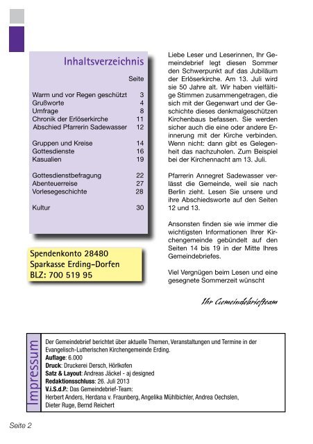 Gemeindebrief - Evang.-Luth. Kirchengemeinde Erding