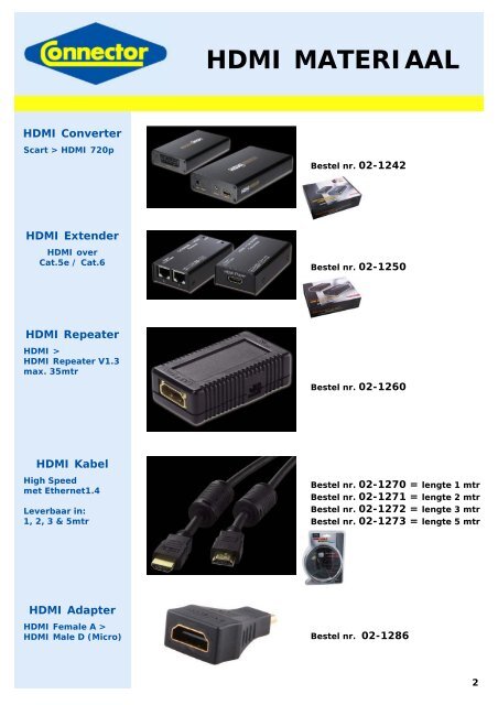 Connector catalogus HDMI materiaal pag 1