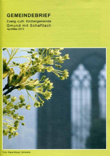 Gemeindebrief April/Mai 2013 - Evangelische Kirchengemeinde ...