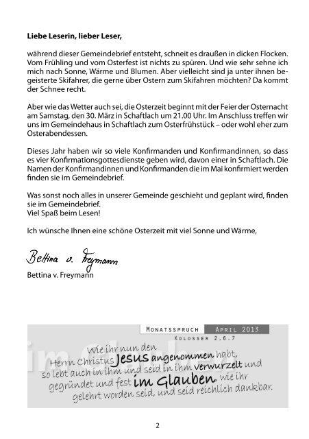 Gemeindebrief April/Mai 2013 - Evangelische Kirchengemeinde ...