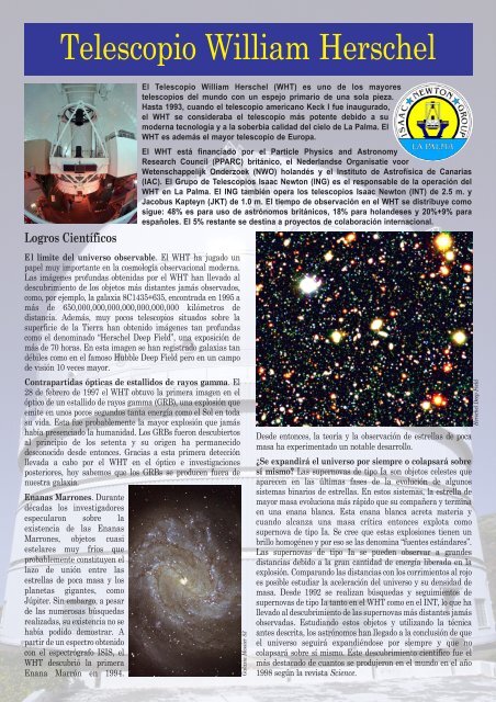 Telescopio William Herschel - Instituto de AstrofÃ­sica de Canarias