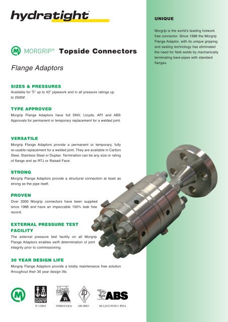 Flange Adaptors Topside Connectors - Hydratight