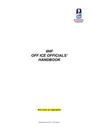 IIHF OFF ICE OFFICIALS' HANDBOOK