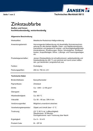 Zinkstaubfarbe - Jansen