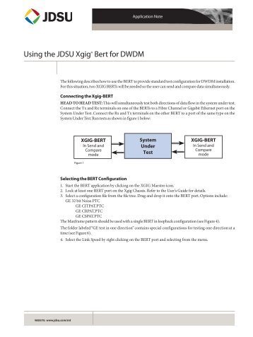 Application Note: Using JDSU's Xgig BERT for DWDM