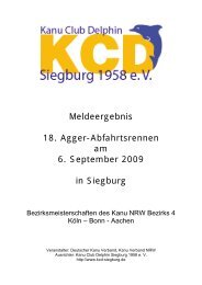 Meldeergebnis 18. Agger-Abfahrtsrennen am 6. September 2009 in ...