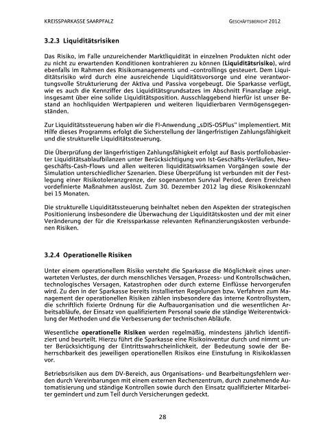 Geschäftsbericht 2012 - Kreissparkasse Saarpfalz