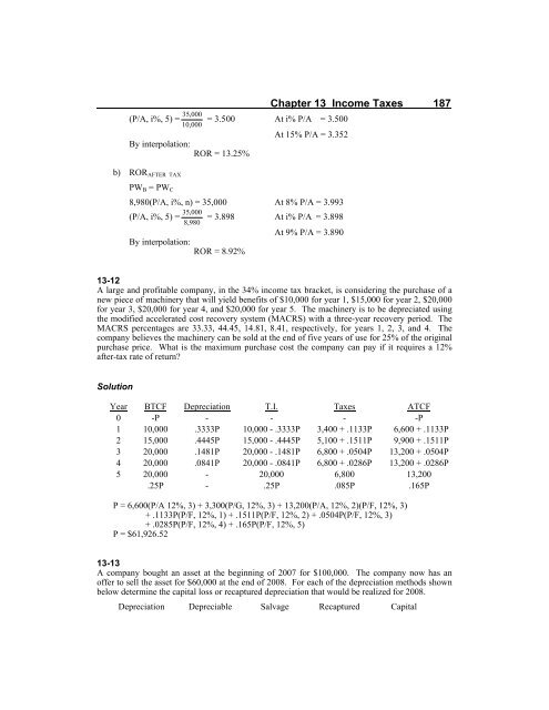 Chapter 13 Income Taxes