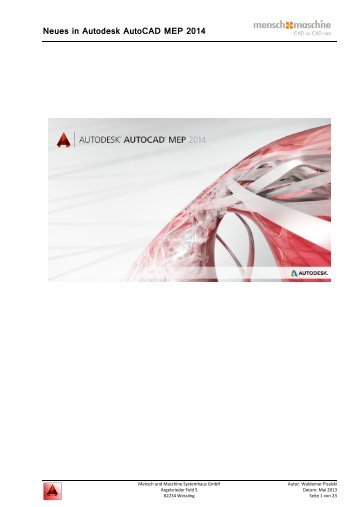 Neues in Autodesk AutoCAD MEP 2014 - Mensch und Maschine