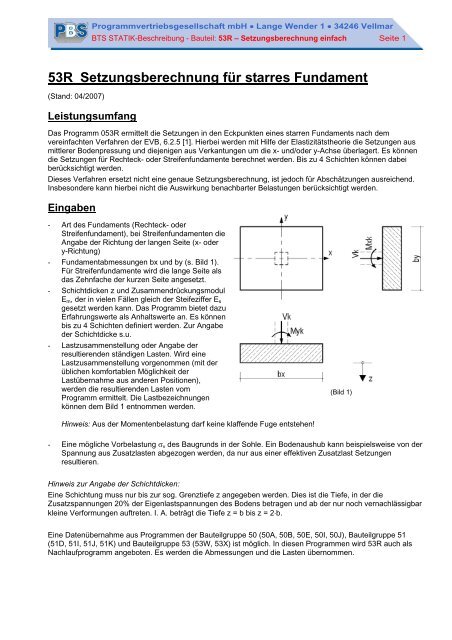 53R Setzungsberechnung für starres Fundament