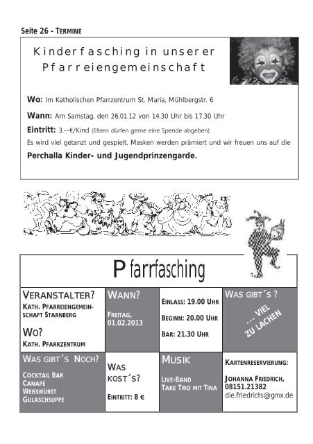 Weihnachten 2012 - Pfarrei Starnberg
