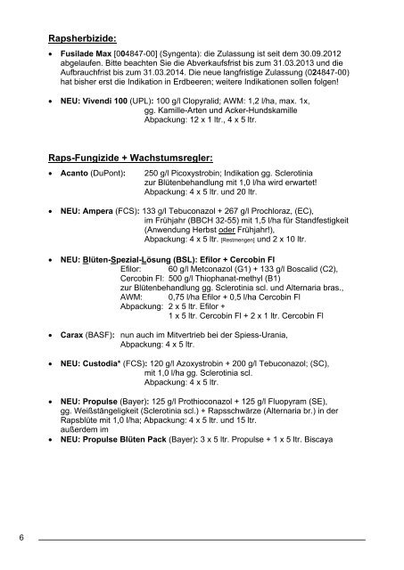 ROZH Pflanzenschutzmittel Frühjahr 2013