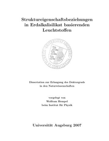 Singlet 2 74.8(57) - Eu - OPUS Augsburg - Universität Augsburg