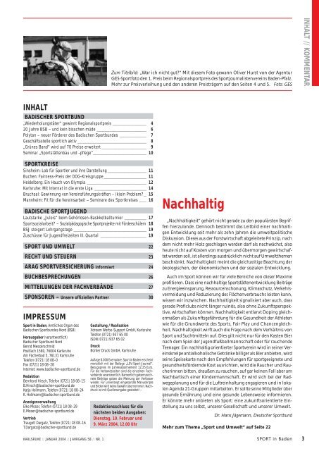 Download des Sport in Baden Nr. 01/04 - Badischer Sportbund Nord ...