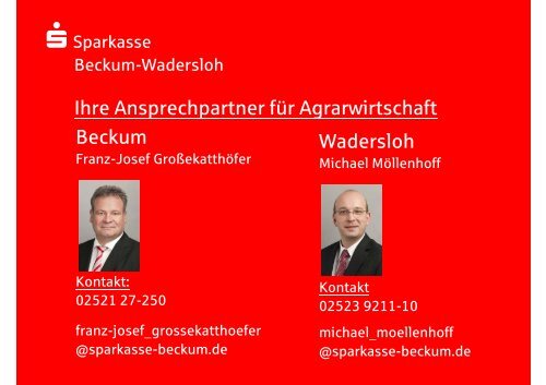 Finanzierung eines Schweinestalls - Sparkasse Beckum-Wadersloh