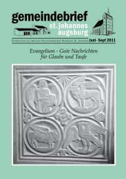 gemeindebrief - Evang.-Luth. St.Johanneskirche Augsburg ...