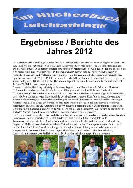 Jahresbericht - TuS-Hilchenbach