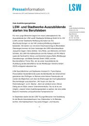 LSW- und Stadtwerke-Auszubildende starten ins Berufsleben