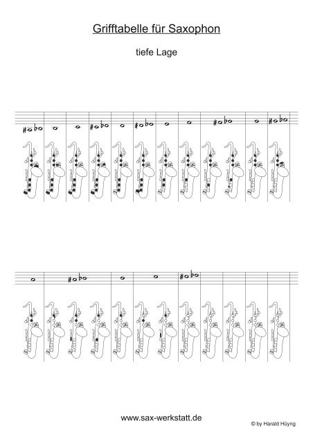 Grifftabelle für Saxophon - Harald Hüyng