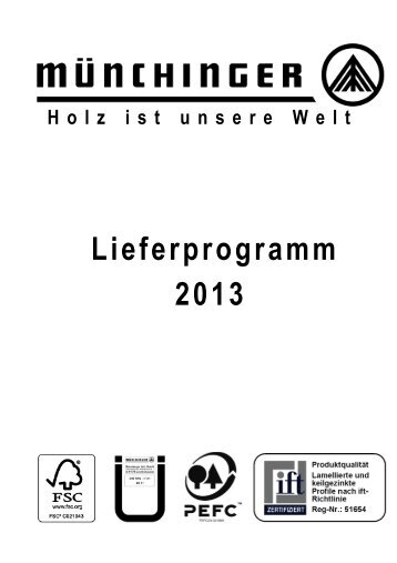Lieferprogramm 2013 - Adolf Münchinger Holz