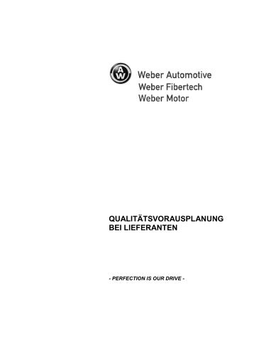 Qualitätsvorausplanung bei Lieferanten - Weber Automotive GmbH