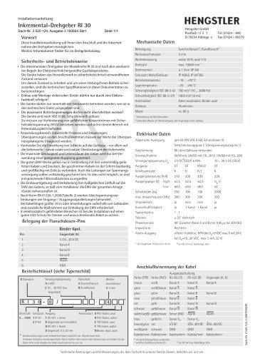 Inkremental-Drehgeber RI 30 - Hengstler GmbH