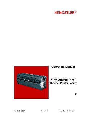 XPM 200HR™ v1 - Hengstler GmbH
