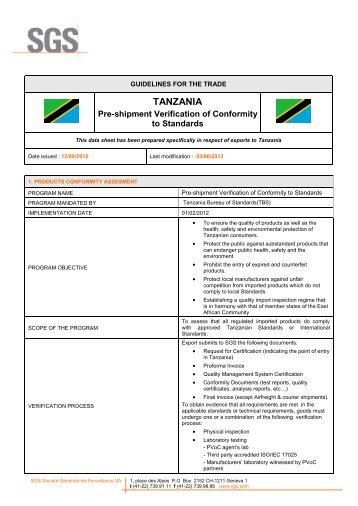 TANZANIA - SGS