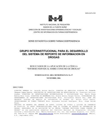 Reporte 37, Noviembre 2004 - Instituto Nacional de PsiquiatrÃ­a