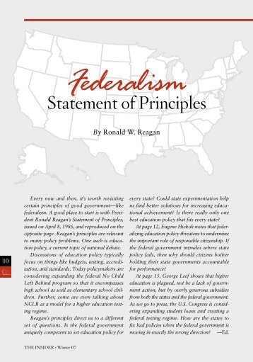 Federalism: Statement of Principles [PDF] - InsiderOnline.org