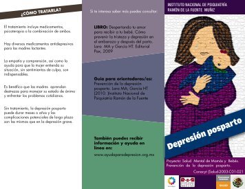 DepresiÃ³n posparto - Instituto Nacional de PsiquiatrÃ­a